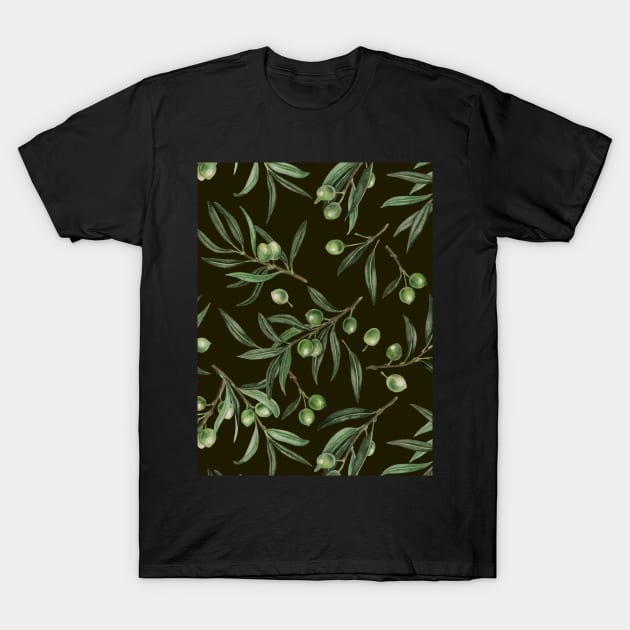 Olive branches watercolor 3 T-Shirt by katerinamk